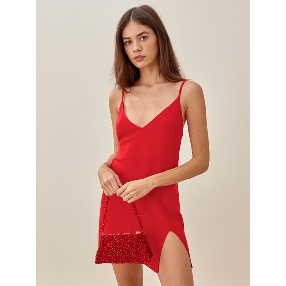 Reformation Dresses & Skirts - Reformation Marlowe Mini Dress Red Slip Dress Size Small